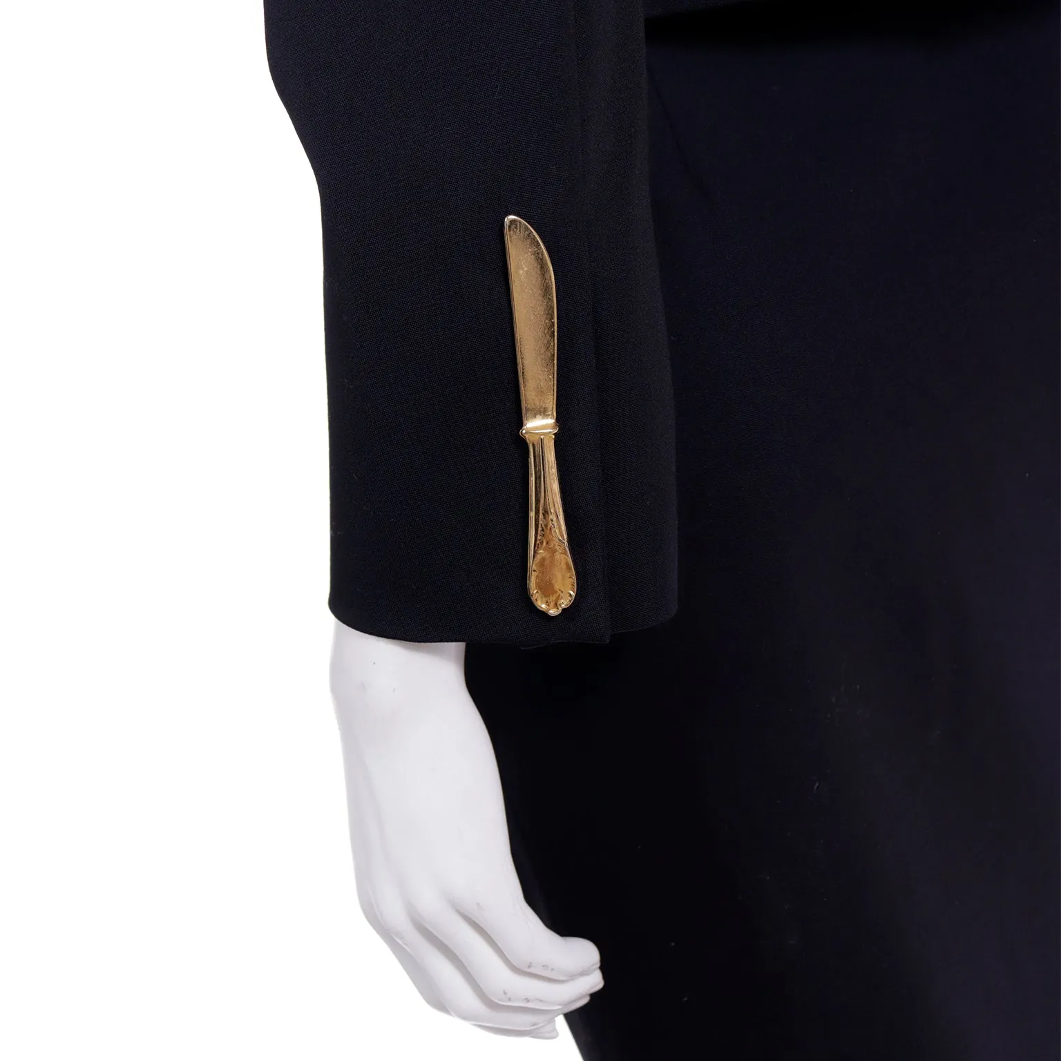 1994 Moschino Couture Repetita Juvant Forks Knives & Spoon Dinner Suit