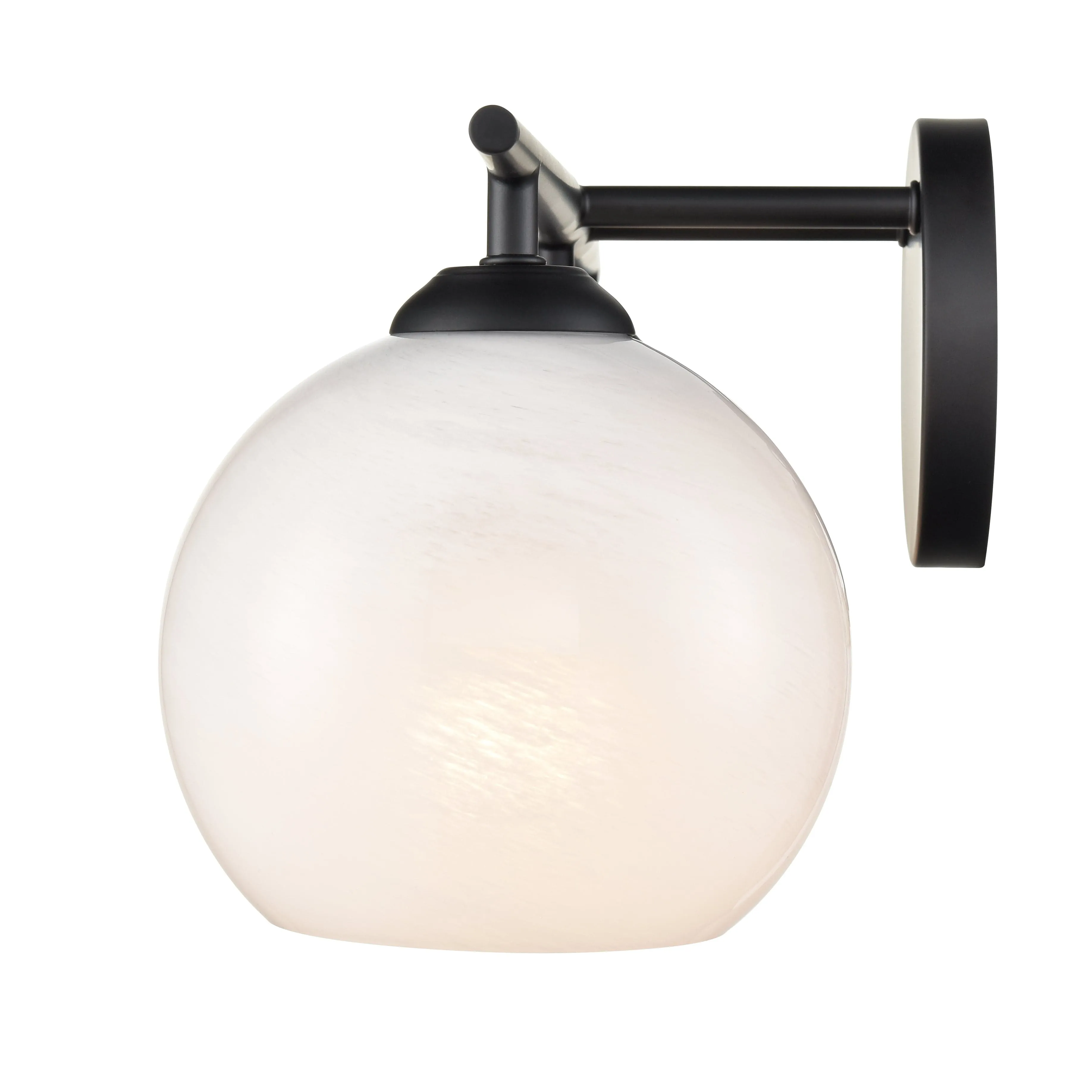 3 Lamps Kimorra Vanity Light - Matte Black - White Cloud Glass - 23.88in. Wide