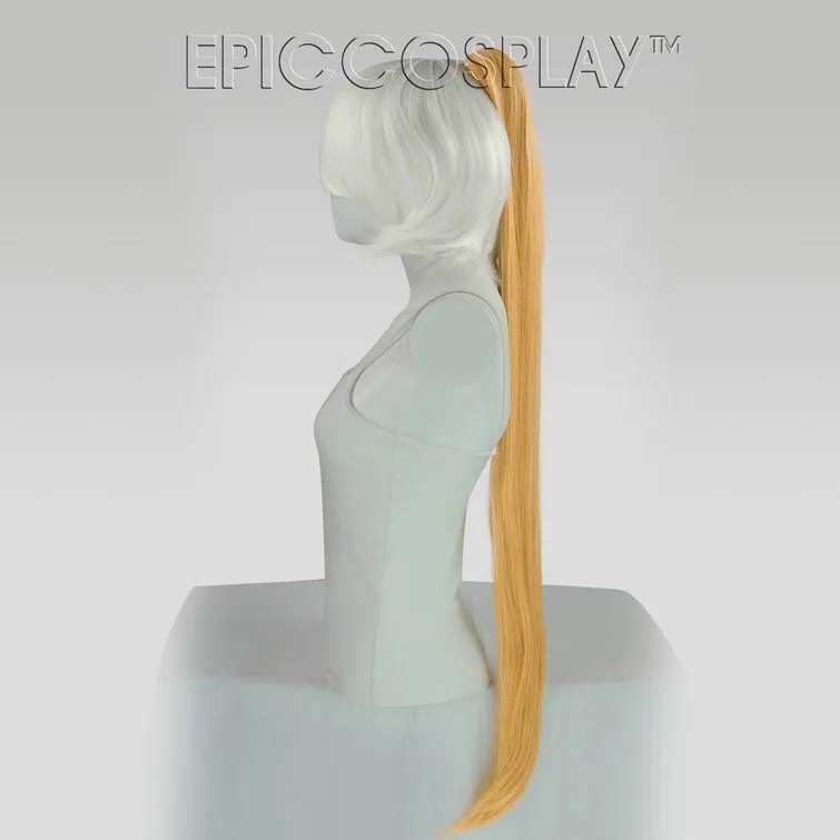 35" Butterscotch Blonde Straight Ponytail Clipon