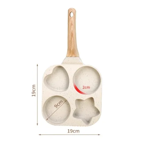 4-Cup Non Stick Egg Frying Pan With Wood Handle