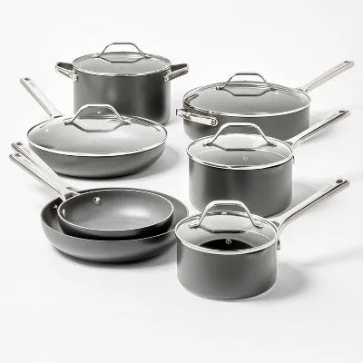 5qt Nonstick Hard Anodized Aluminum Saute Pan Dark Gray - Figmint