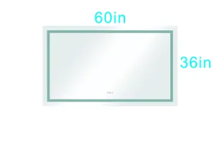 60 in. W x 36 in. H Frameless LED Single Bathroom Vanity Mirror in Polished Crystal  Bathroom Vanity LED Mirror with 3 Color Lights Mirror for Bathroom Wall 60 Inch Smart Lighted Vanity Mirrors Dimm