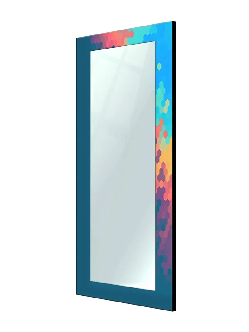 999STORE Printed Large Full Length Mirror Dressing Mirror for Bedroom Full Length Blue Abstract Pattern Large Long Big Full Length Mirror (MDF_18X48 Inches) MirrorBMP355