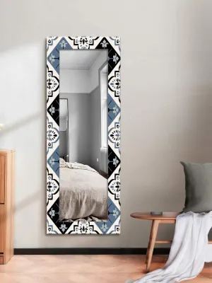 999STORE Printed Living Room Long Wall Mirror for Bedroom Decorative Flower and Tree Large Long Big Full Length Mirror (MDF_18X48 Inches) MirrorBMP411