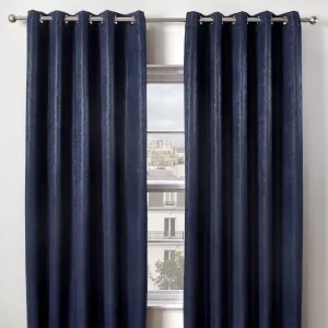 Ambiance Navy Blue Thermal Blackout Eyelet Curtains