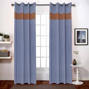 American-Elm 2 Panel Dove and Monk'sRobe Imported Premium two Colour Room Darkening Blackout Curtains