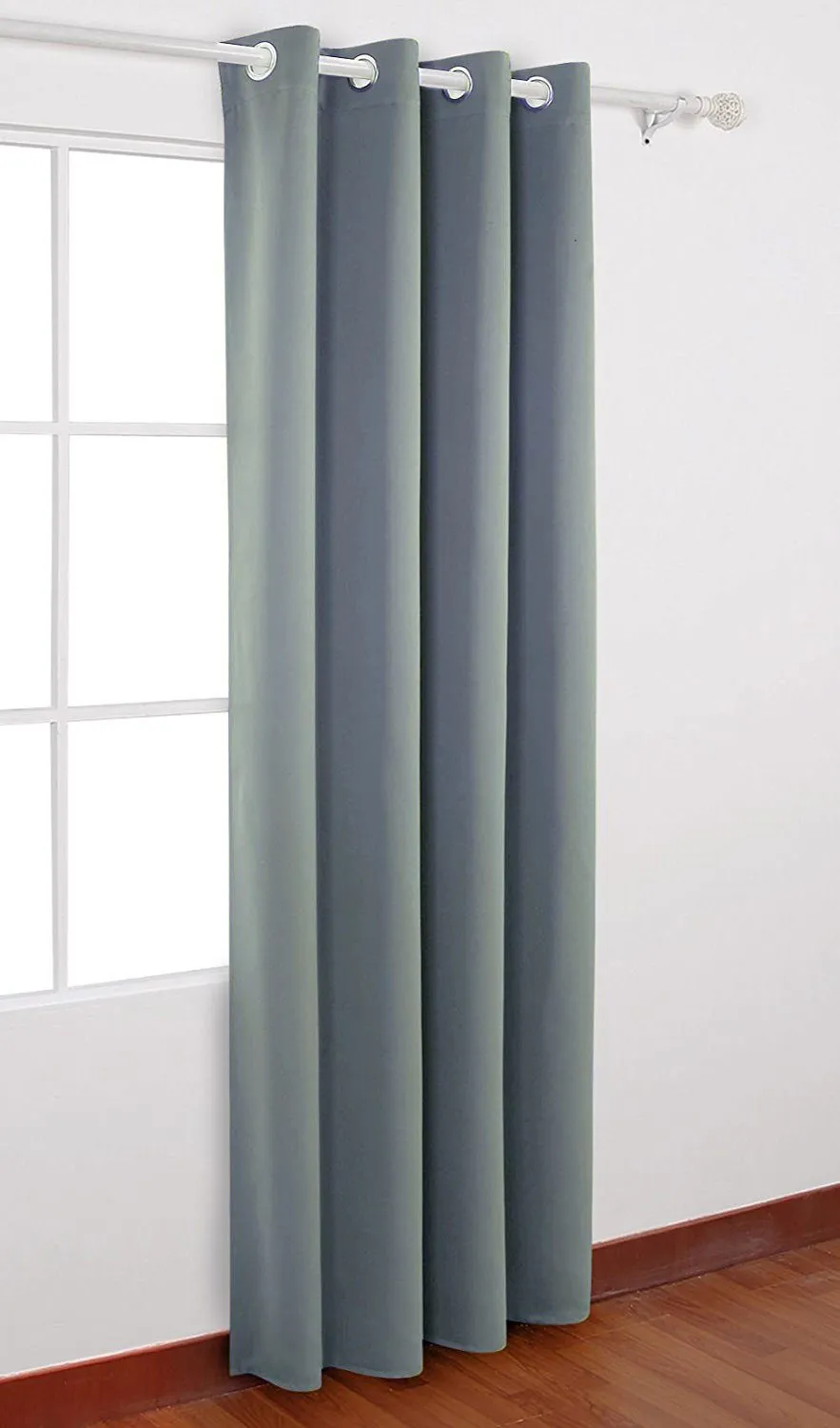 American-Elm Pack of 1 Two Sided ForestGrey Color Room Darkening Blackout Curtains