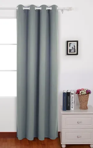 American-Elm Pack of 1 Two Sided ForestGrey Color Room Darkening Blackout Curtains