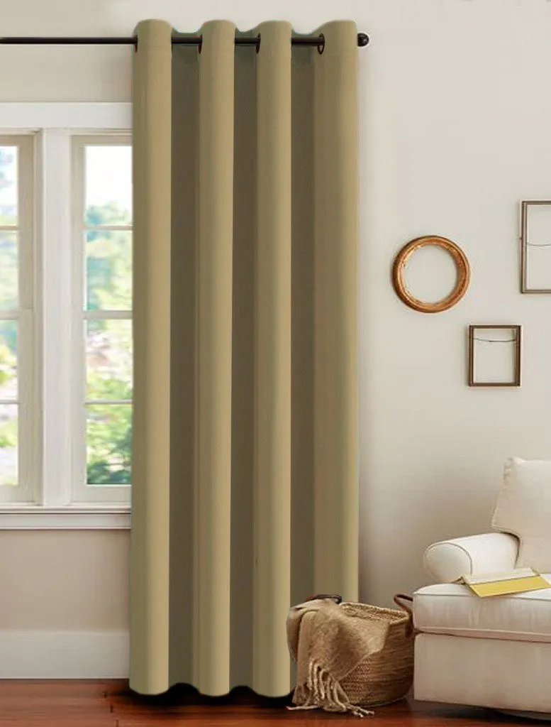 American-Elm Pack of 1 Two Sided GreenOlive Color Room Darkening Blackout Curtains