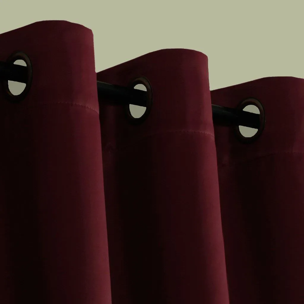 American-Elm Pack of 1 Two Sided Maroon Color Room Darkening Blackout Curtains