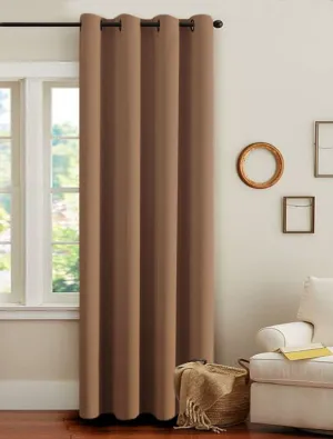 American-Elm Pack of 1 Two Sided Tan Color Room Darkening Blackout Curtains