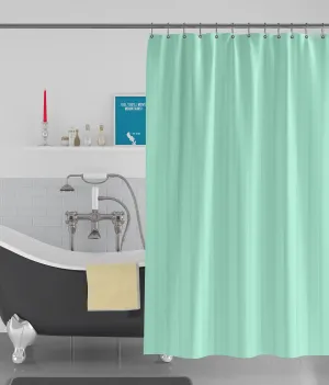 American-Elm Stripes Self Designed Light Green Anti Bacterial Water-Repellent Shower Curtain, Bathroom Curtains