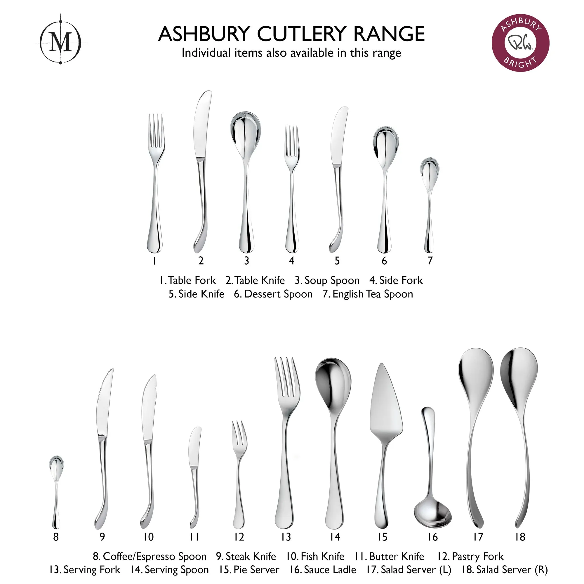 Ashbury Bright Traditional Table Knife