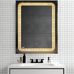 BGH 18x24 Inch LED Mirror | Modern Design for Bathroom, Makeup Room & Wash Basin | Stylish Vanity Mirror for Home Decor (1 Year Brand Warranty) Yellow