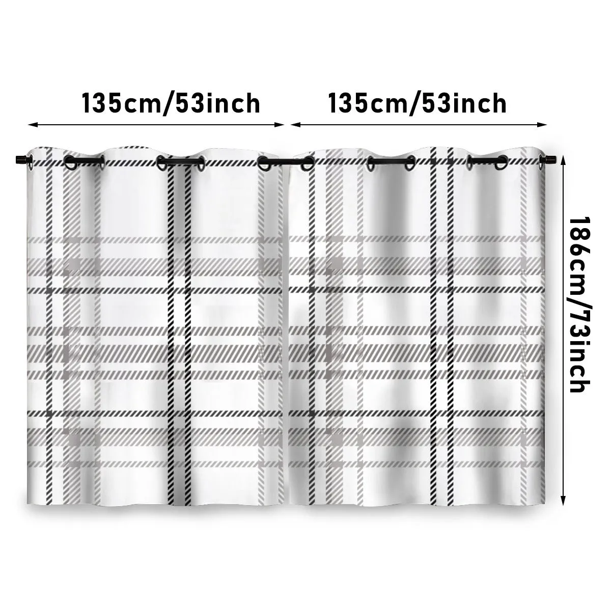 Black & White Plaid Curtains