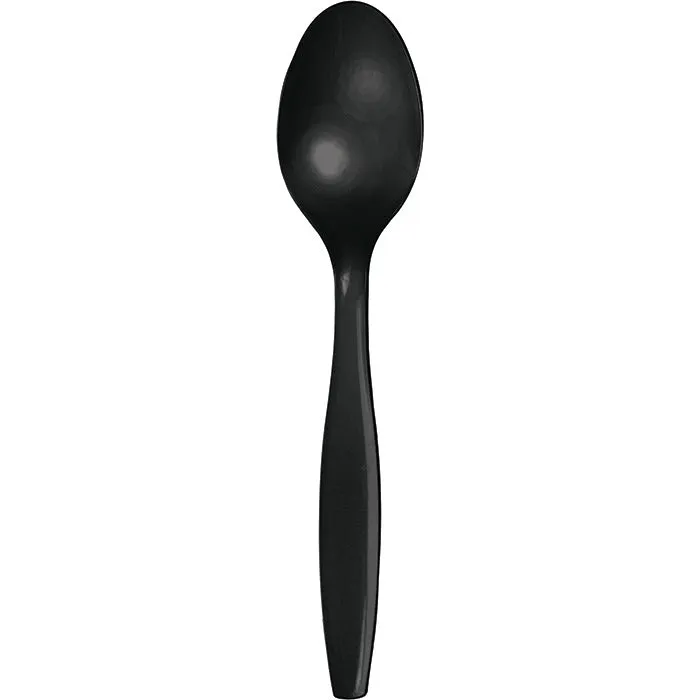 Black Plastic Spoons (50/Pkg)