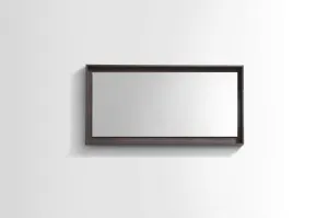 BLISS- 48" GREY OAK, Mirror With Wood Frame and Bottom Shelf