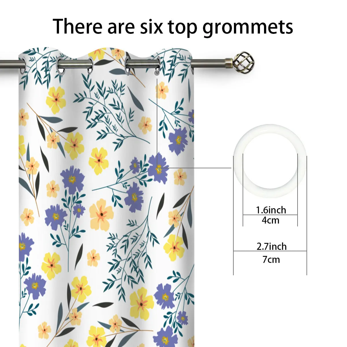 Blue & Yellow Floral | Curtains