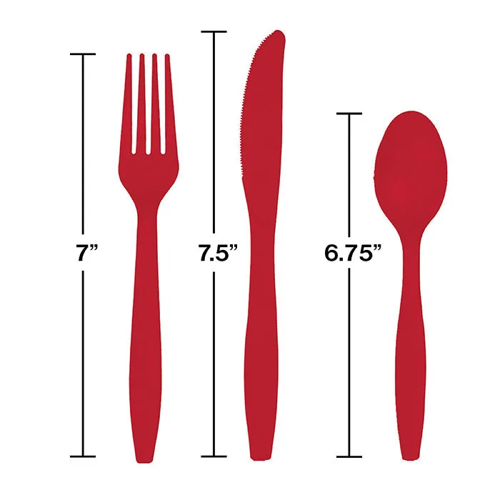 Bulk Classic Red Value Friendly Assorted Plastic Cutlery (216 per Case)