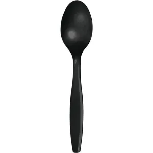 Bulk Pack of 100 Black Plastic Spoons