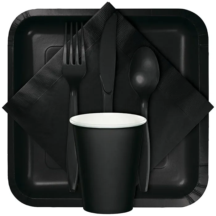 Bulk Pack of 100 Black Plastic Spoons