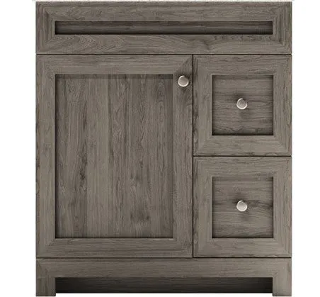 CABINETSMITH- 30" CANADIAN Bathroom Vanity With Quartz top, Right hand drawers (8 COLORS AVAILABLE )