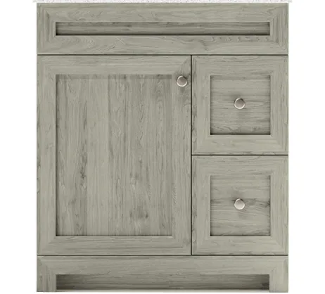 CABINETSMITH- 30" CANADIAN Bathroom Vanity With Quartz top, Right hand drawers (8 COLORS AVAILABLE )