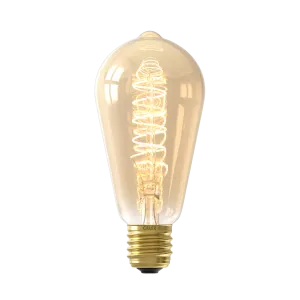 Calex Spiral Filament LED Lamp - E27 - ST64 - Gold - 3.8W - Dimmable