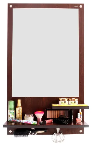 Captiver Cabinet Engineered Wood Wall Mount Dressing Table Mirrors Organizer (54x14x91 CM, Wenge) Women Girls Living Room Bedroom Bathroom Makeup Accessories Organiser