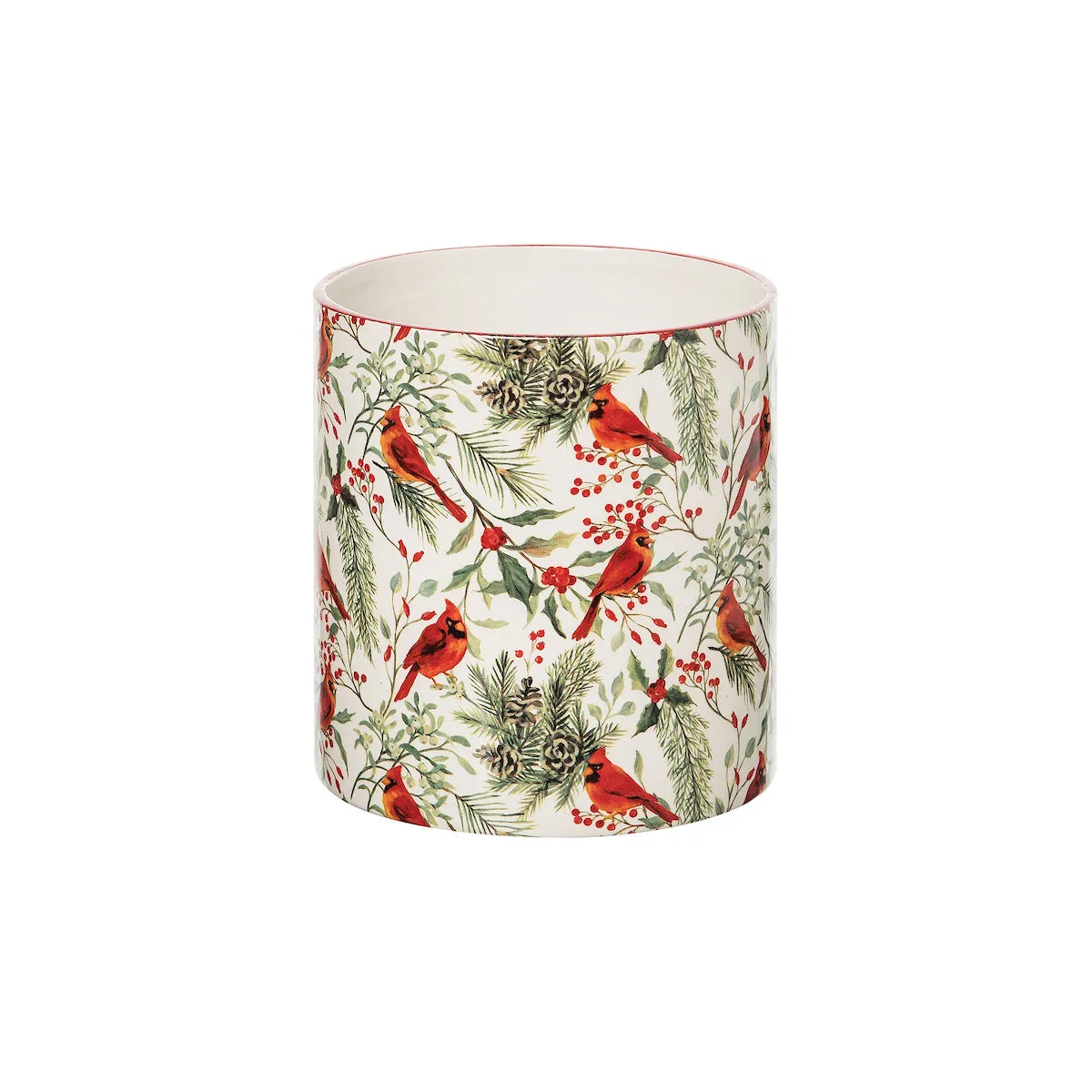 Cardinal Greenery Utensil Crock