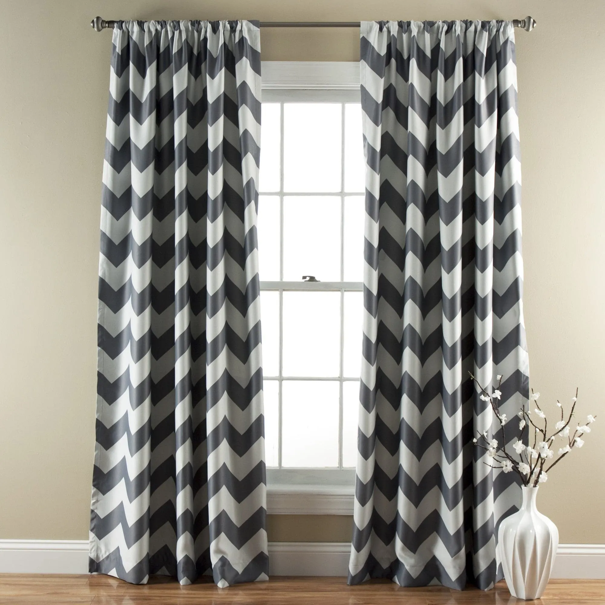 Chevron Blackout Window Curtain Set