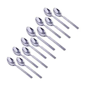 Classic by Embassy Baby Spoon, Pack of 12, Stainless Steel, 15.8 cm (Hi-Trend, 17 Gauge)