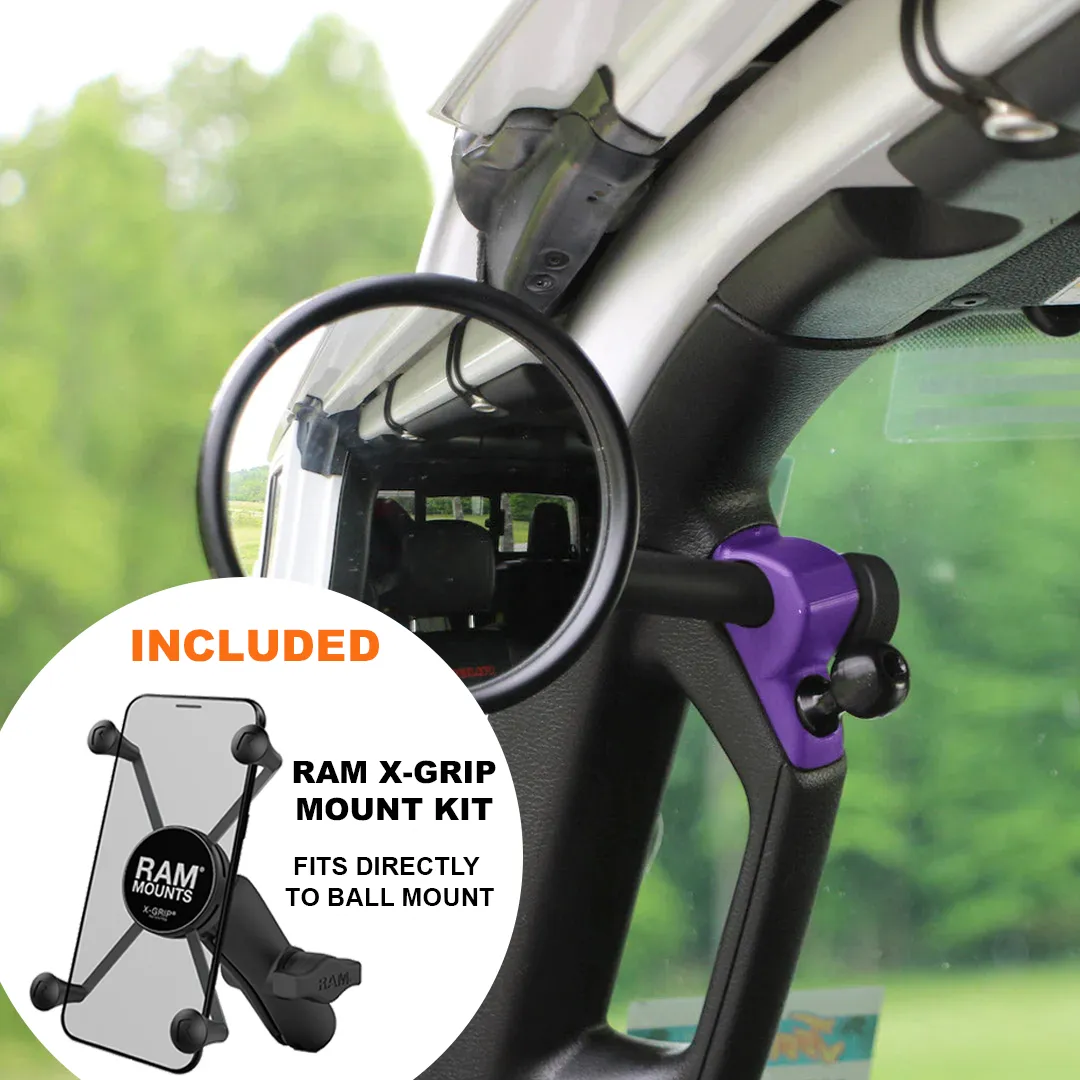 CMM Offroad Gladiator JT A-Pillar Side Mirrors with Base Mount Driver AND Passenger