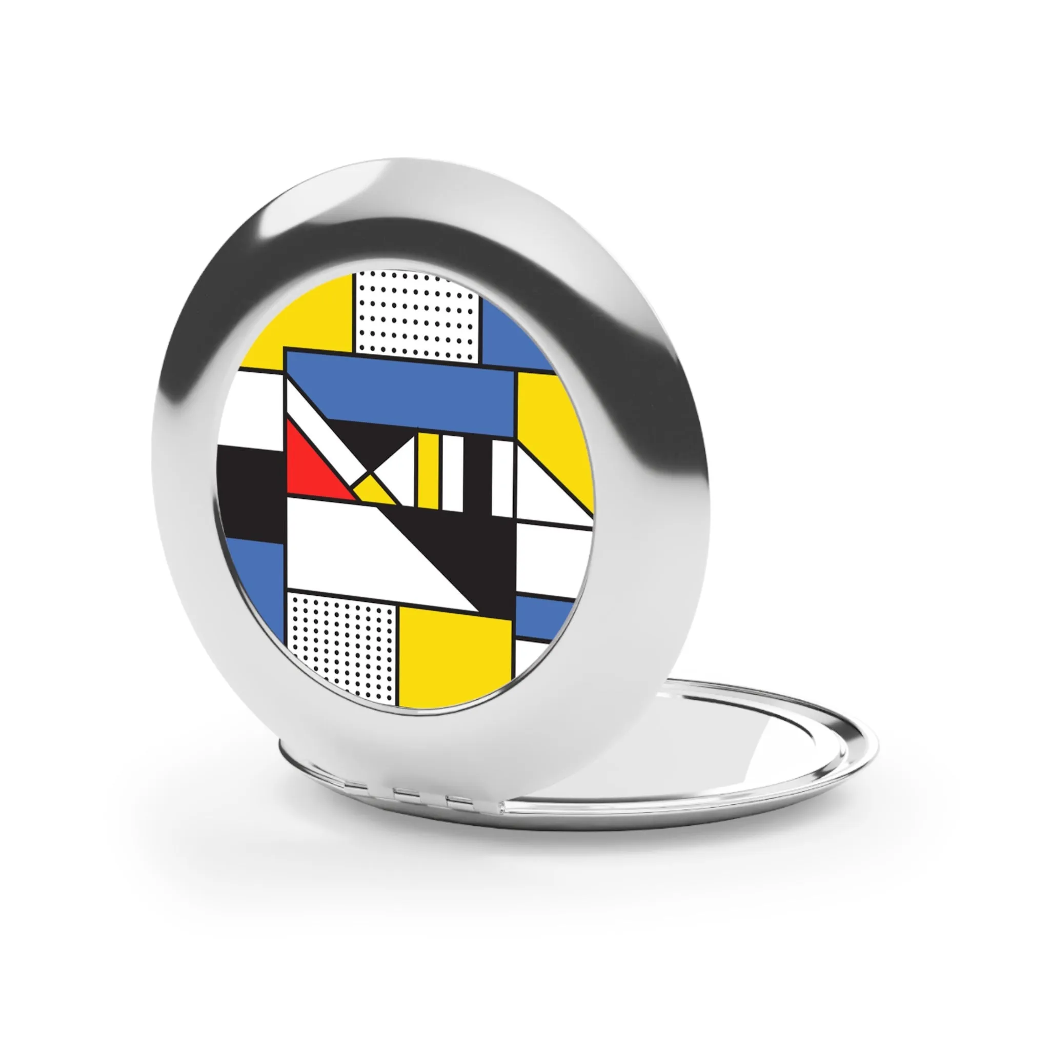 Compact Travel Mirror, Gift for her, gift for women, Gift for mother in law, Gift for girlfriend - Mondrian design (shipping from US)