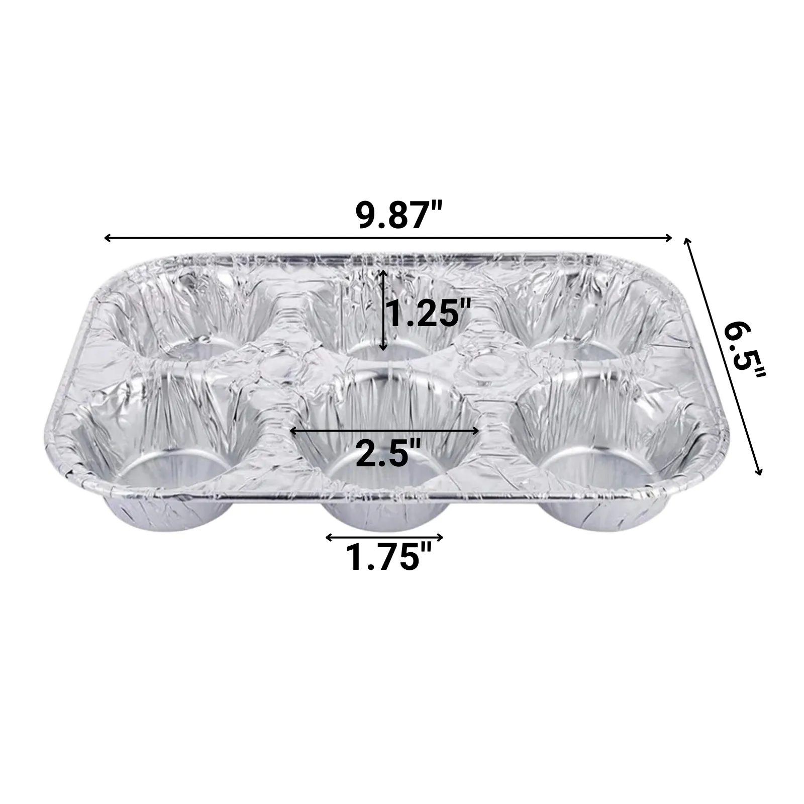 Disposable Aluminum Muffin Foil Pan 6 Cups