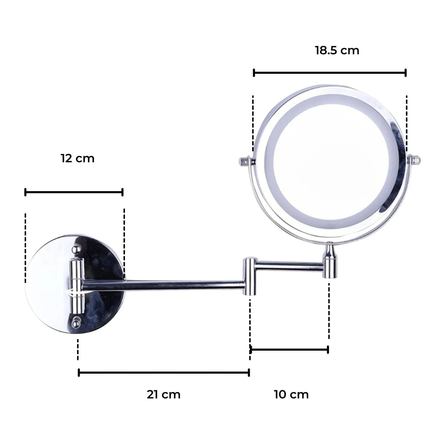 Dual-Sided LED Makeup Mirror with 10x Magnification, USB - GOMINIMO