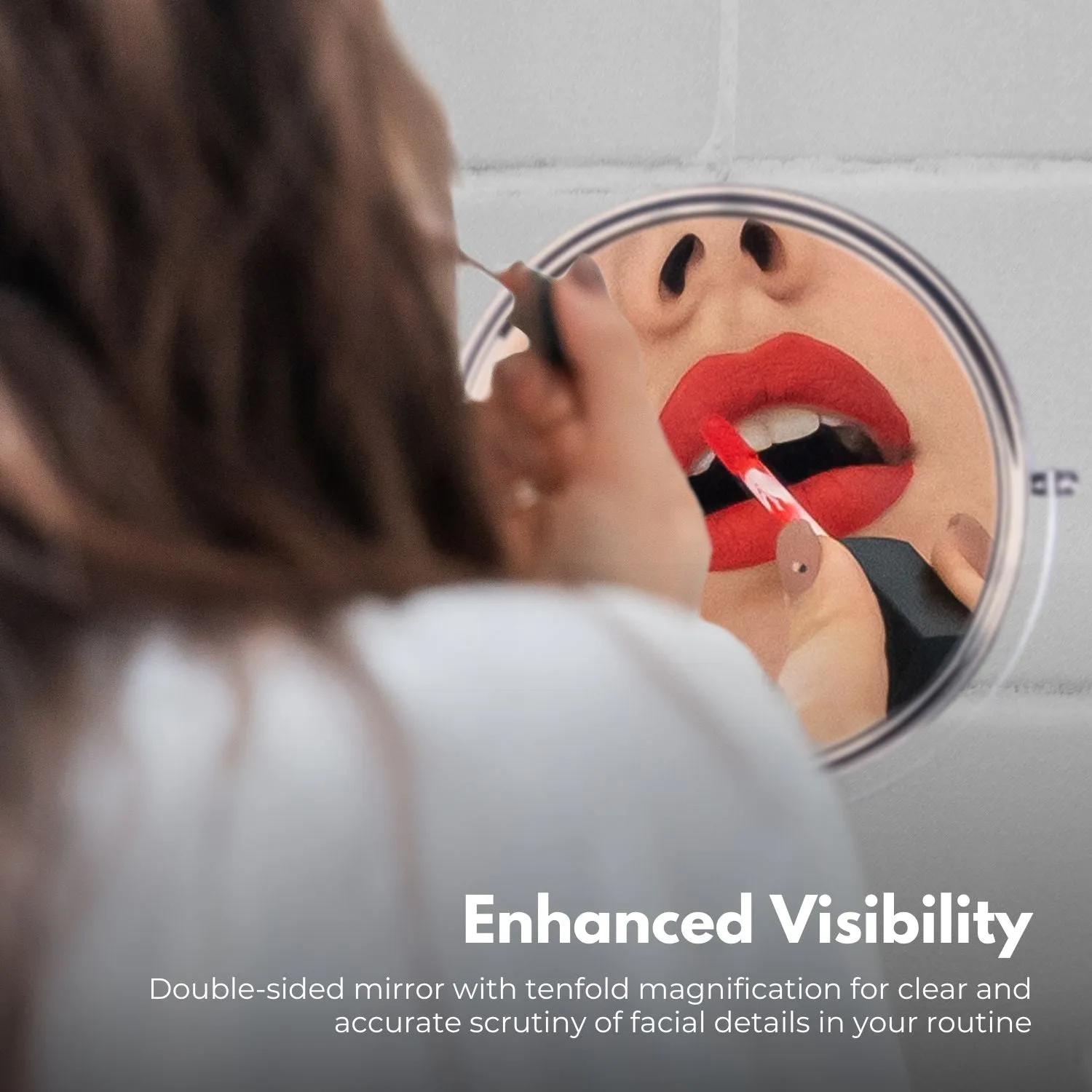 Dual-Sided LED Makeup Mirror with 10x Magnification, USB - GOMINIMO