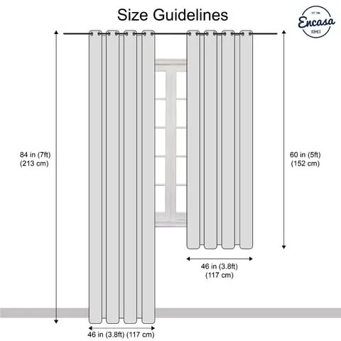 Encasa Homes Room Darkening Blackout Curtains 2 Panels Silver Foil Printed Plain Colours for Kids Bedroom, Living Room with Grommet, 85% Light Blocking, Sound & Heat Reducing, 5 ft -Twigs Teal