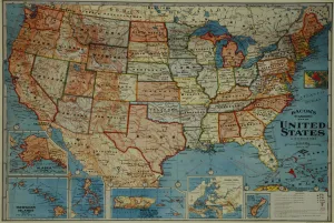 Florentine Print Map of USA