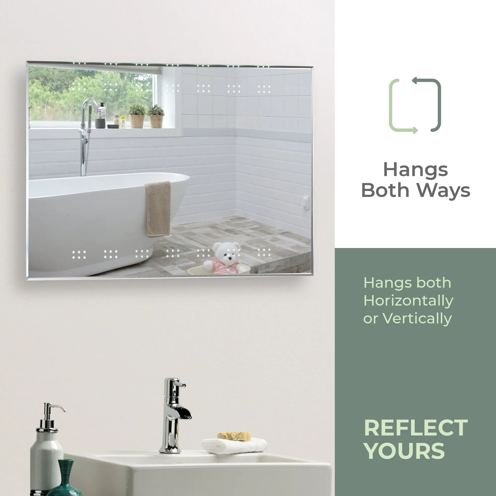 Galaxy LED Illuminated Bathroom Wall Mirror: Size-80Hx60Wx5Dcm YJ2535H