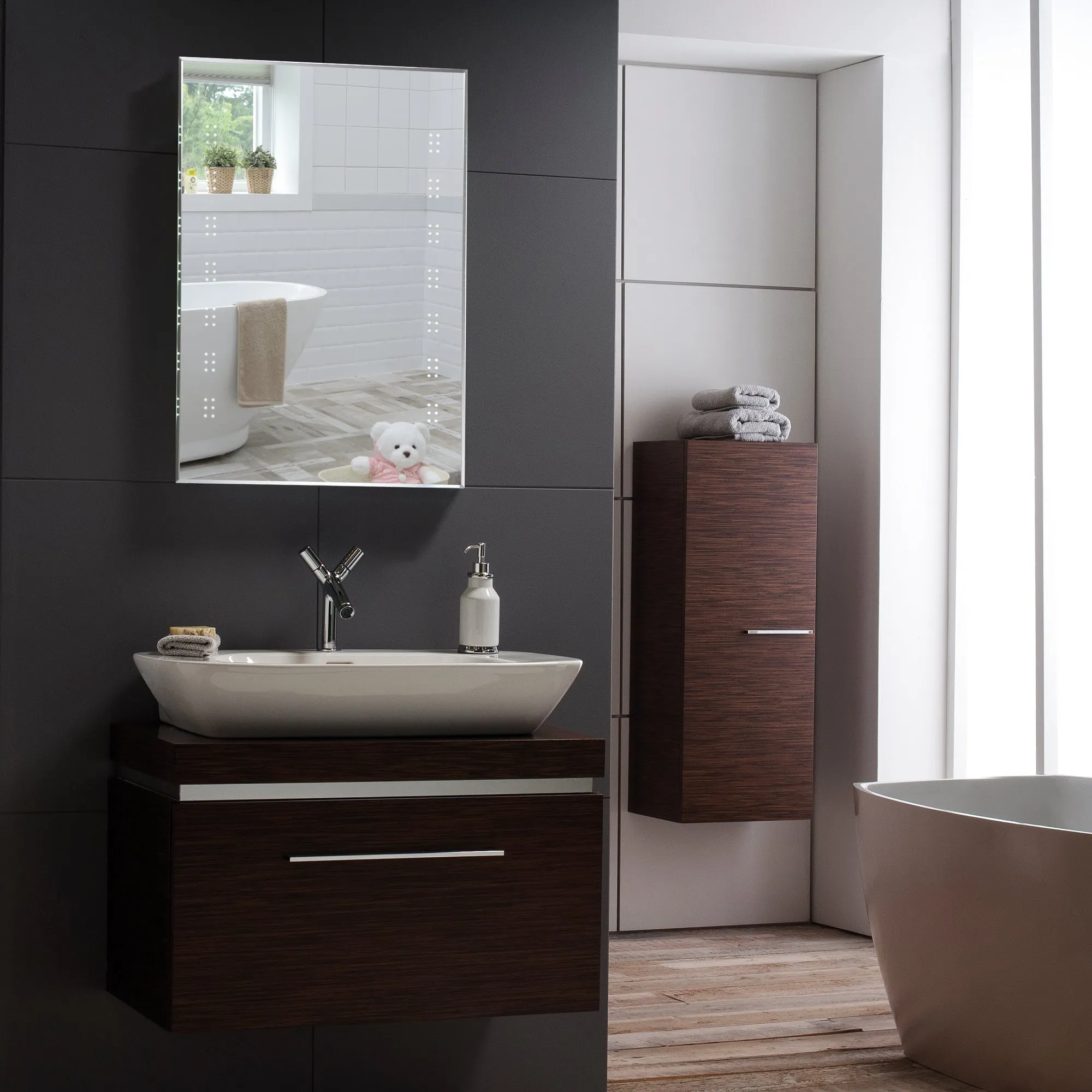 Galaxy LED Illuminated Bathroom Wall Mirror: Size-80Hx60Wx5Dcm YJ2535H