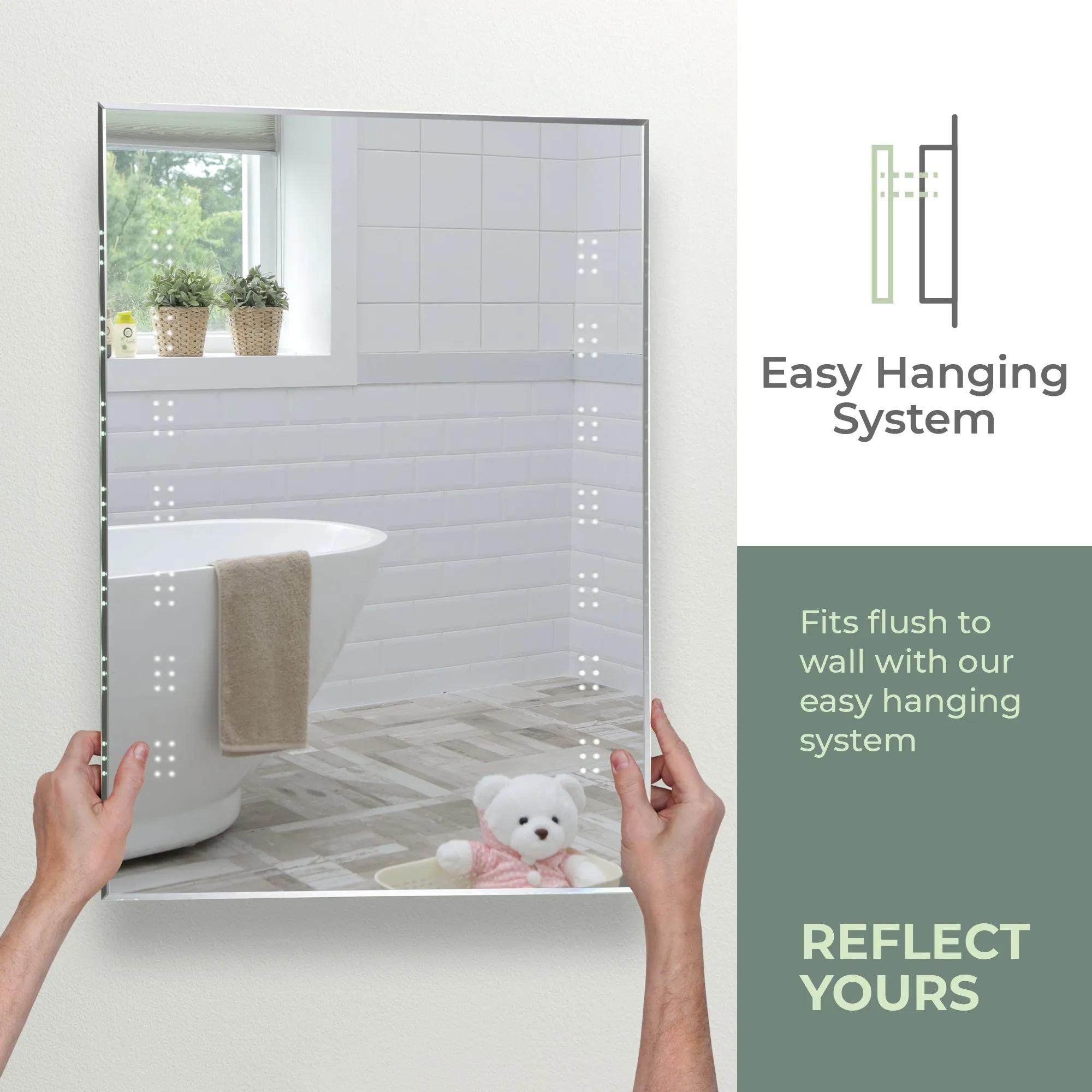 Galaxy LED Illuminated Bathroom Wall Mirror: Size-80Hx60Wx5Dcm YJ2535H