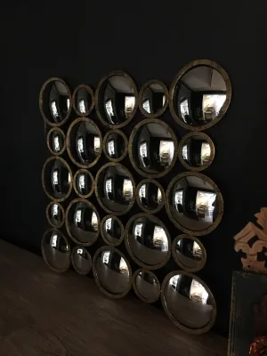 Gold metal circular wall art