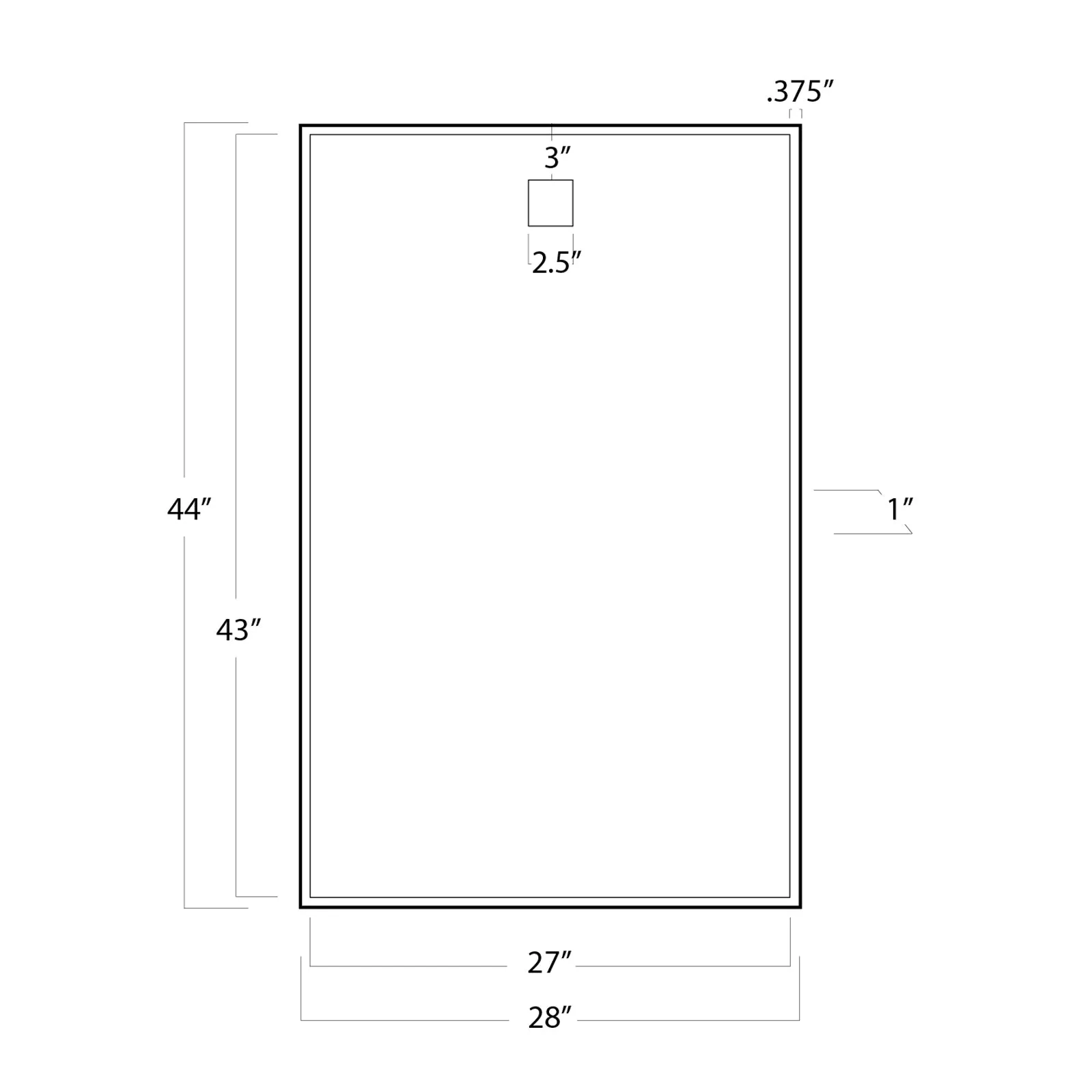 Hanging Rectangle Mirror (Natural Brass)