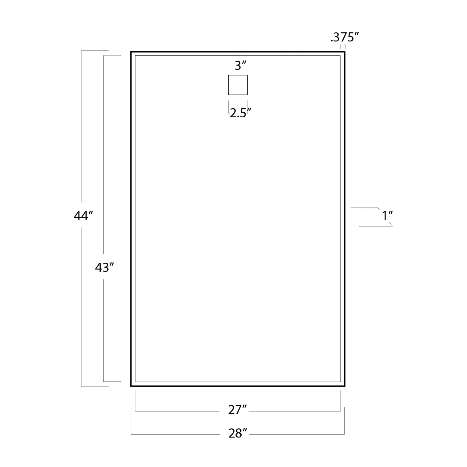 Hanging Rectangle Mirror (Steel)