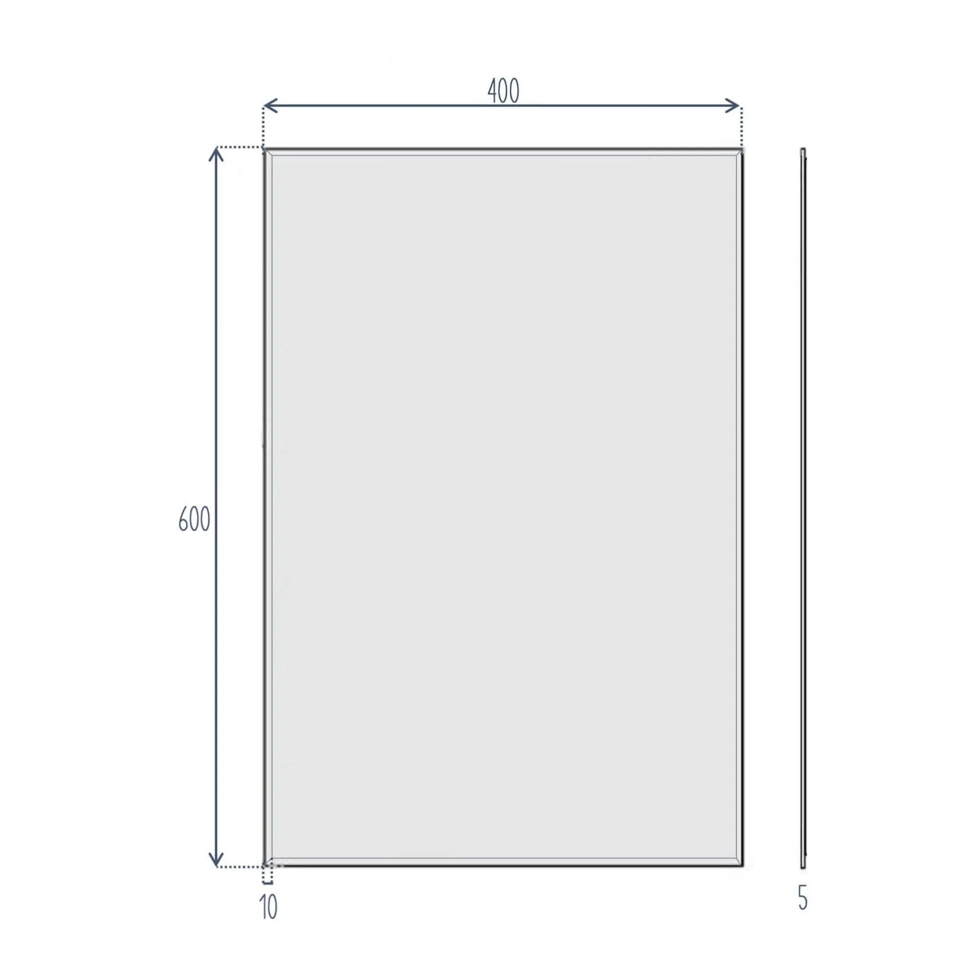 Horizon Rectangular frameless mirror beveled edge (400 x 600mm)