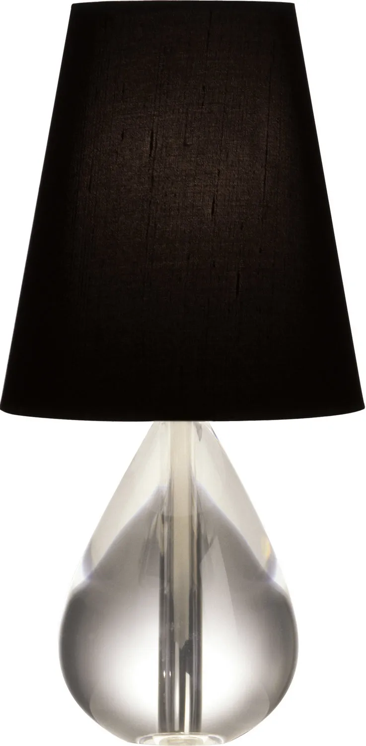 Jonathan Adler Claridge Accent Lamp in Lead Crystal with Black Silk Dupioni Shade