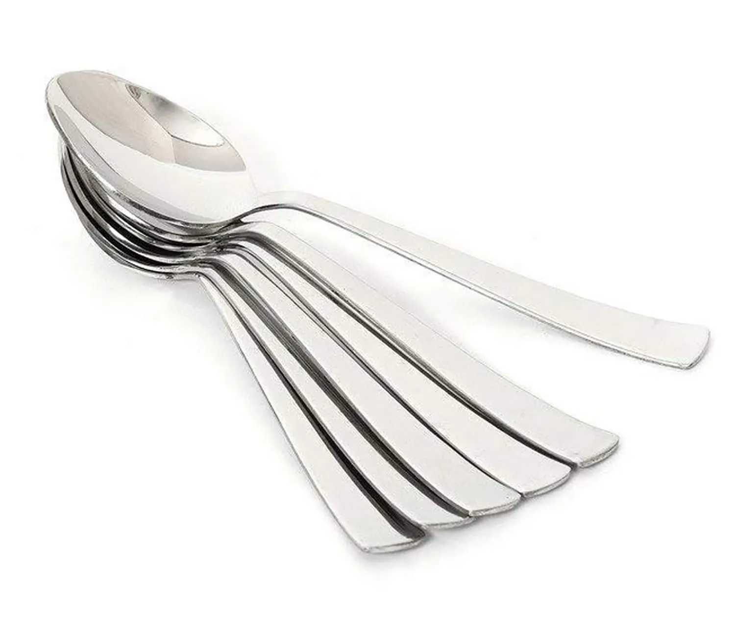 Kuber Industries Stainless Steel Cutlery Spoons Set with Plastic Handle, Set of 12 (Silver)-HS43KUBMART26196