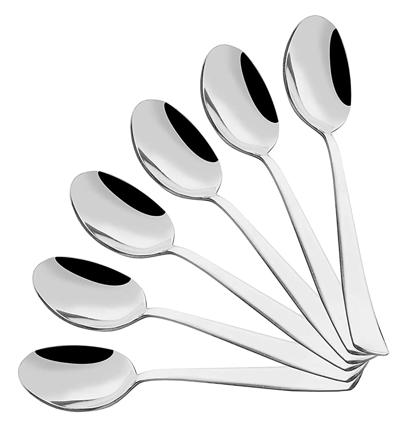 Kuber Industries Stainless Steel Cutlery Spoons Set with Plastic Handle, Set of 12 (Silver)-HS43KUBMART26196