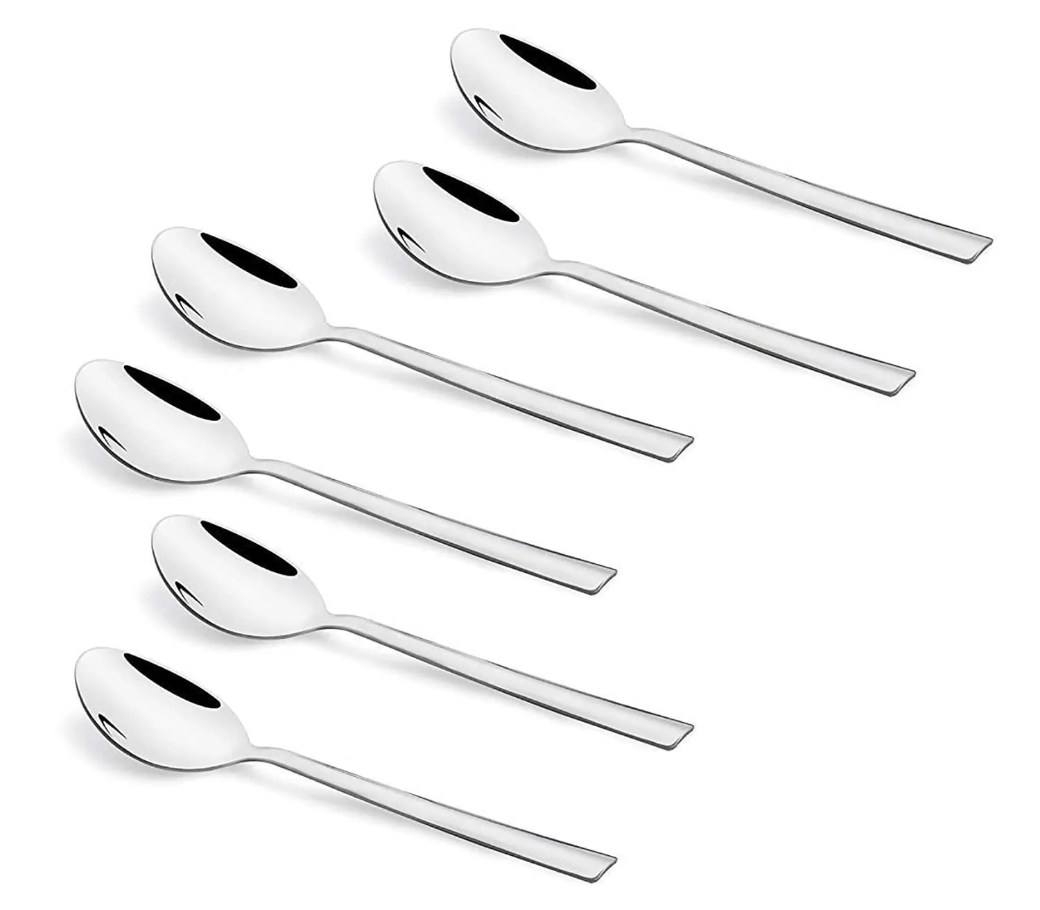 Kuber Industries Stainless Steel Cutlery Spoons Set with Plastic Handle, Set of 12 (Silver)-HS43KUBMART26196